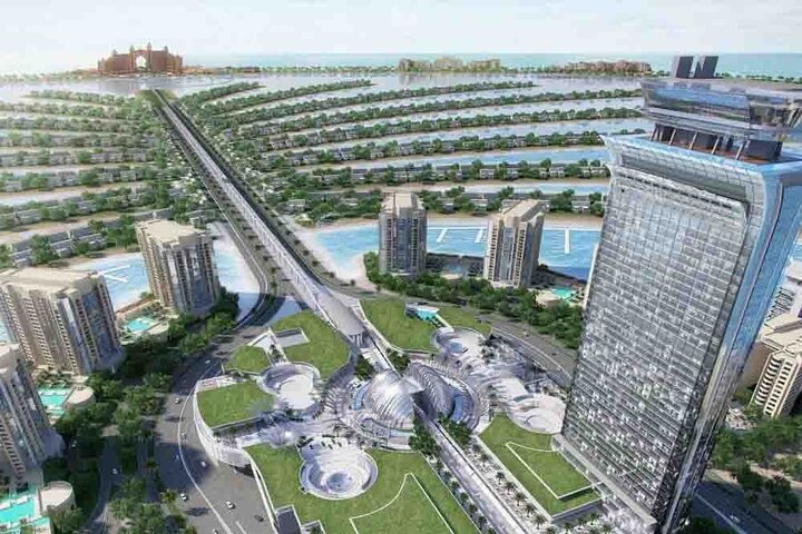 Experience stunning 360-degree views of Palm Jumeirah the Arabian Gulf and the Dubai skyline from the Palm View Observatory Deck situated 240 meters high above the city's iconic landscape.